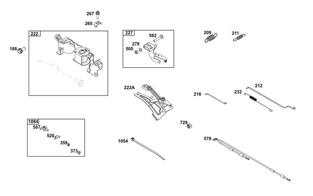 Controls Group Diagram and Parts List for 356447-0701-B5 200000 - 399999 Briggs and Stratton Engine